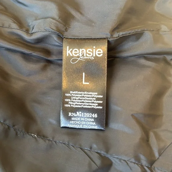 Kenzie women size large quilted vest buffalo plaid check black grey white - Picture 9 of 11